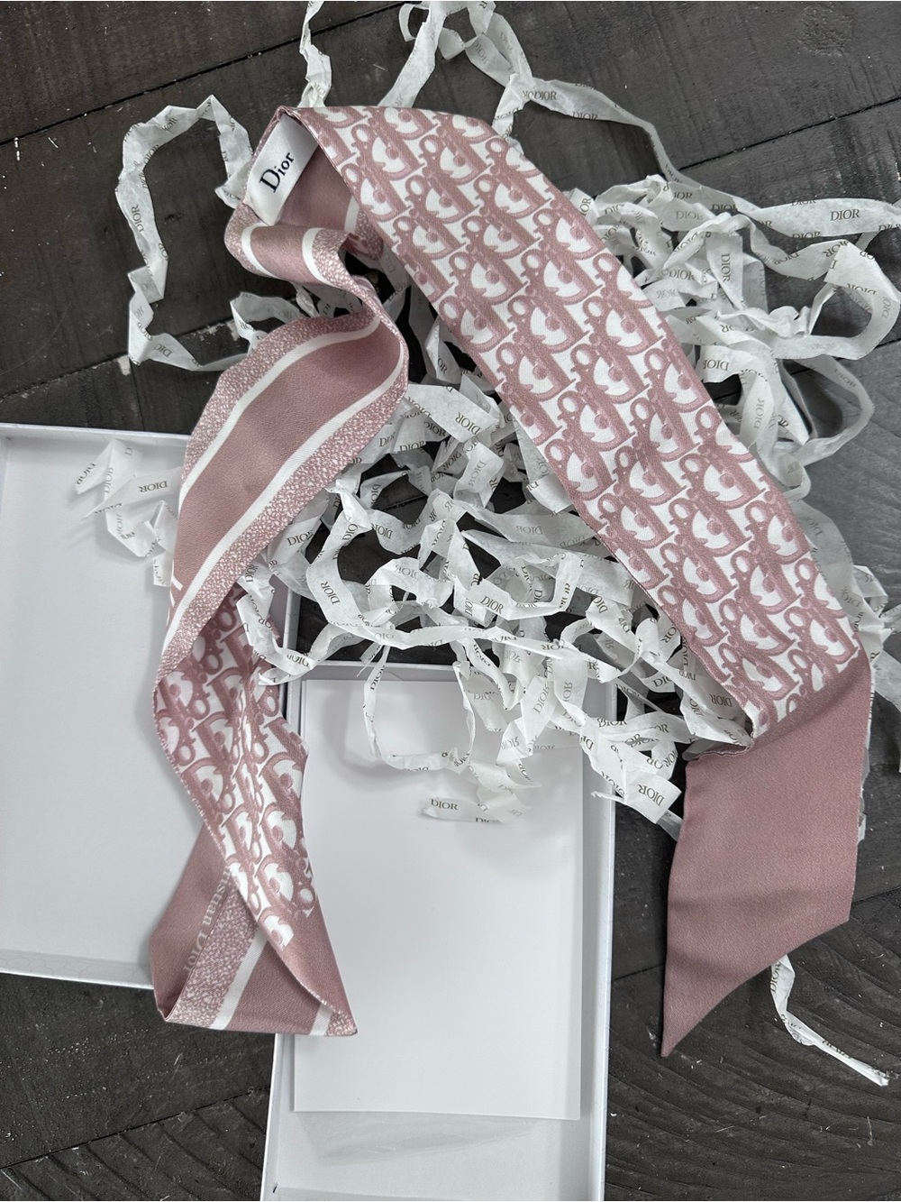 NWT DIOR MITZAH SCARF IN ROSE - Picture 4 of 9